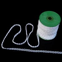 Perle di plastica ABS bordare Rope, bianco, 4-6mm, Appross. 25m/bobina, Venduto da bobina