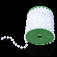 Perle di plastica ABS bordare Rope, bianco, 10mm, Appross. 10m/bobina, Venduto da bobina