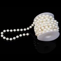 ABS-Kunststoff-Perlen Perle Seil, beige, 12mm, ca. 5m/Spule, verkauft von Spule