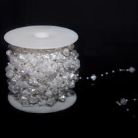 ABS-Kunststoff-Perlen Perle Seil, weiß, 10mm, ca. 60m/Spule, verkauft von Spule