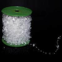 Acrylique perles de la chaîne, transparent, 10x6mm, Environ 60m/bobine, Vendu par bobine