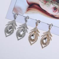 Zinc Alloy Drop Earrings stainless steel post pin plated for woman & with rhinestone lead & cadmium free 78mm Sold By Pair