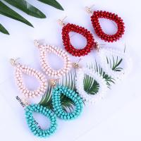 Zinc Alloy Drop Earring with Glass Seed Beads stainless steel post pin plated for woman lead & cadmium free Sold By Pair
