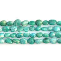 Amazonit Beads, grøn, 7x9mm, Hole:Ca. 0.8mm, Ca. 44pc'er/Strand, Solgt Per Ca. 15.7 inch Strand