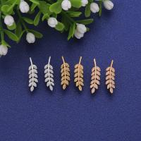 Zinc Alloy Stud Earring stainless steel post pin Leaf plated for woman lead & cadmium free 20mm Sold By Pair