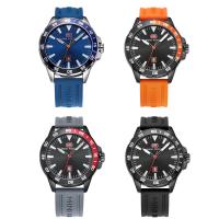 Silicone, with Glass & Stainless Steel & Tibetan Style, plated, Life water resistant & adjustable & for man & luminated, more colors for choice, 37x12.5mm, Length:Approx 10 Inch, Sold By PC