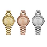 MINIFOCUS® Watch-samling, Stainless Steel, med Glas & Zinc Alloy, forgyldt, Livsbestandig & for kvinde & med rhinestone, flere farver til valg, 30x9.8mm, Længde Ca. 8 inch, Solgt af PC