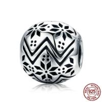 Thailand Sterling Silver European Bead, Round, without troll, 10x10mm, Hole:Approx 4.5-5mm, Sold By PC