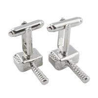 Cufflinks Zinc Alloy Hammer of Thor silver color plated for man nickel lead & cadmium free 25mm Sold By Pair