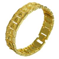 Brass Bracelet & Bangle, 24K gold plated, Unisex, 16mm, Sold Per Approx 8 Inch Strand