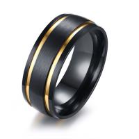 Rustfrit stål Mænd Finger Ring, Stainless Steel, forgyldt, forskellig størrelse for valg & for mennesket, 8mm, Solgt af PC