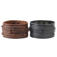 PU Leather Bracelet, with Tibetan Style, plated, durable & Unisex, more colors for choice, 40mm, Length:Approx 9 Inch, Sold By PC