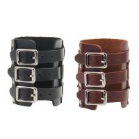 Cowhide Bracelet with Zinc Alloy silver color plated durable & for man 90mm Length Approx 11 Inch Sold By PC