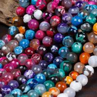 Feuerachat Perle, rund, verschiedene Größen vorhanden & facettierte, keine, Bohrung:ca. 1mm, verkauft per ca. 15 ZollInch Strang