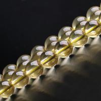 Naturlig krystal perler, Citrin, Runde, forskellig størrelse for valg, gul, Solgt Per Ca. 15.7 inch Strand