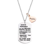 Stainless Steel Sweater Chain Necklace, with 1.9lnch extender chain, plated, Unisex & oval chain & with letter pattern & enamel, 14x18mm, Sold Per Approx 23.6 Inch Strand