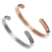 Stainless Steel Bangle plated Unisex & adjustable & with letter pattern & enamel 7mm Inner Approx 62mm Sold By PC