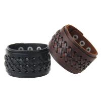 Cowhide Bracelet, with Tibetan Style, plated, durable & Unisex, more colors for choice, 37mm, Sold Per Approx 9 Inch Strand