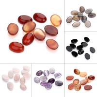 Natural Gemstone Cabochons, Flat Oval, different materials for choice & different size for choice & flat back, 10PCs/Bag, Sold By Bag