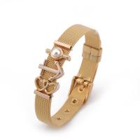 Edelstahl Armband, mit ABS-Kunststoff-Perlen, plattiert, für Frau, keine, 10x1mm, verkauft per ca. 8.3 ZollInch Strang
