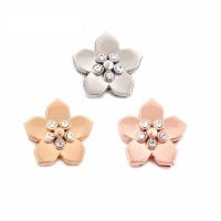 Zinc Alloy Flower plated with rhinestone lead & cadmium free Sold By PC