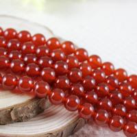 Natural Red Agate Beads Round red Sold Per Approx 15.7 Inch Strand