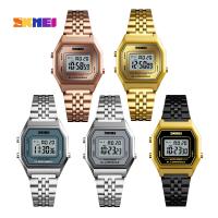 SKmei®  Unisex Jewelry Watch Stainless Steel with zinc alloy dial & Glass plated 30M waterproof & adjustable & LED 12mm Length Approx 8.6 Inch Sold By PC