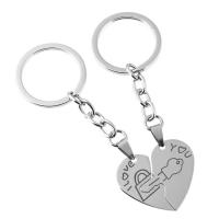 Bag Purse Charms Keyrings Keychains Zinc Alloy with Stainless Steel Pendant Heart word I love you plated Unisex nickel lead & cadmium free 100mm 30mm  Sold By Lot