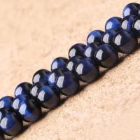 Tigerauge Perlen, rund, natürlich, verschiedene Größen vorhanden, blau, verkauft per ca. 15.7 ZollInch Strang
