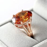 Zinc Alloy Finger Ring rose gold color plated & for woman & with cubic zirconia 18mm Sold By PC