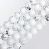 Turkis perler, Syntetisk Turkis, Runde, syntetisk, forskellig størrelse for valg, hvid, Solgt Per Ca. 15.7 inch Strand