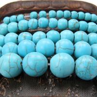 Turquoise Beads Round blue Length Approx 15.7 Inch Approx Sold By Lot