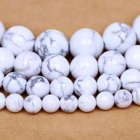 Türkis Perlen, Synthetische Türkis, rund, natürlich, verschiedene Größen vorhanden, weiß, verkauft per ca. 15.7 ZollInch Strang