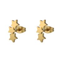 Stainless Steel Stud Earrings 316 Stainless Steel Star plated polished & Unisex 13mm Sold By Pair