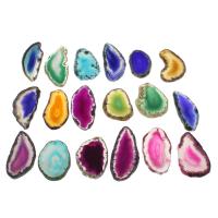 Bijoux pendentifs agate, agate quartz de glace, mélangé, 31.2-47.5x75.2-80x4-5mm, Trou:Environ 2mm, 20PC/sac, Vendu par sac
