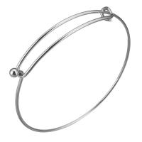 Stainless Steel Bangle, Unisex & adjustable, original color, 9mm, 1.5mm, Inner Diameter:Approx 61mm, 10PCs/Lot, Sold By Lot