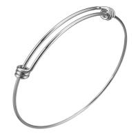 Stainless Steel Bangle Unisex & adjustable original color 6mm 1.5mm Inner Approx 63mm Sold By Lot