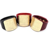 PU Leather Cord Bracelets with Zinc Alloy plated for woman 50mm 50mm Length Approx 8.7 Inch Sold By Lot