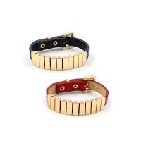 cuir PU bracelet, avec alliage de zinc, Placage de couleur d'or, réglable & pour femme, plus de couleurs à choisir, 12mm, Longueur:Environ 9.4 pouce, 10Strandstoron/lot, Vendu par lot