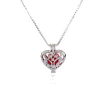 Perfume Locket Necklace, Brass, with Plush, Heart, platinum color plated, box chain & for woman & hollow, nickel, lead & cadmium free, 19x15mm, Sold Per Approx 17.7 Inch Strand