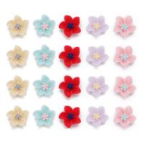 Flower Resin Cabochon, flat back, more colors for choice, 13mm, 50PCs/Bag, Sold By Bag