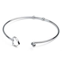 Stainless Steel Bangle, Heart, for woman, original color, 2x63mm, Inner Diameter:Approx 60mm, Length:Approx 7 Inch, 2PCs/Bag, Sold By Bag