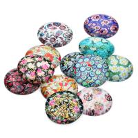 Glass Cabochons, Flat Round, time gem jewelry & mixed pattern & different size for choice & flat back, Length:Approx 7 Inch, 20PCs/Bag, Sold By Bag
