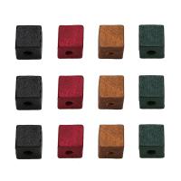 Wood Beads, Cube, different size for choice, more colors for choice, Hole:Approx 1mm, 50PCs/Bag, Sold By Bag
