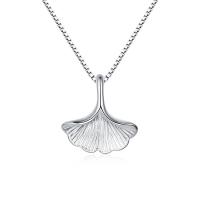 925 Sterling Silver Necklaces Ginkgo Leaf box chain & for woman Sold Per Approx 15.7 Inch Strand