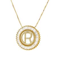 Brass Necklace real gold plated box chain & for woman & with cubic zirconia nickel lead & cadmium free 28mm Sold Per Approx 19.5 Inch Strand