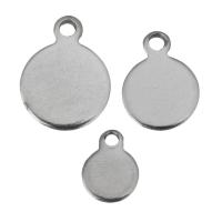 Stainless Steel Pendants, Flat Round, different size for choice, original color, Hole:Approx 1mm, 1000PCs/Lot, Sold By Lot