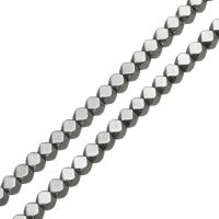 Non Magnetic Hematite Beads, silver color plated, 4x4x4mm, Hole:Approx 1mm, Length:Approx 16 Inch, 10Strands/Lot, Approx 97PCs/Strand, Sold By Lot