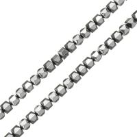 Ikke-magnetiske Hæmatit perler, Ikke-magnetisk hæmatit, sølvfarvet forgyldt, forskellig størrelse for valg, Hole:Ca. 0.5mm, Solgt Per Ca. 16 inch Strand