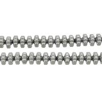 Nicht-magnetische Hämatit Perlen, Non- magnetische Hämatit, silberfarben plattiert, verschiedene Größen vorhanden, Bohrung:ca. 1.5mm, verkauft per ca. 16 ZollInch Strang
